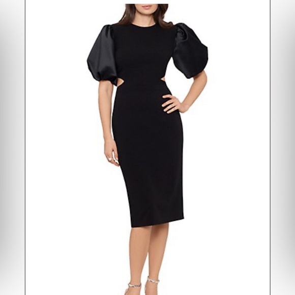 Betsy & Adam Puff-Sleeve Cut-Out Detail Dress - Picture 2 of 7